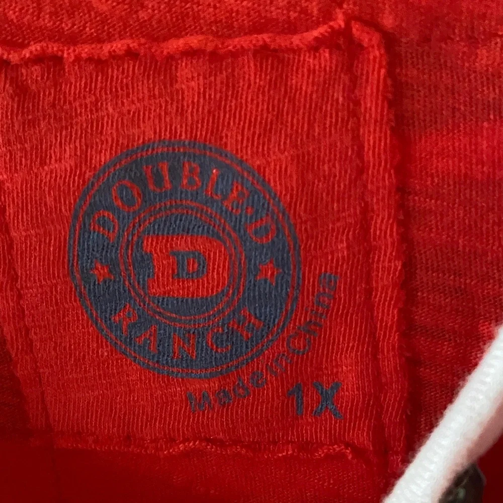 Double D Ranch Red Tank Top with Bull Design - Picture 3 of 9